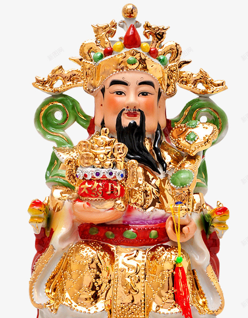 珐琅彩文财神摆件png免抠素材_新图网 https://ixintu.com 产品实物 工艺品 文财神 文财神摆件 珐琅彩