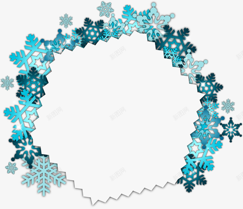 雪花六边形框架png免抠素材_新图网 https://ixintu.com 六边形 冬天 冬季 寒冬 装饰图案 雪花框架