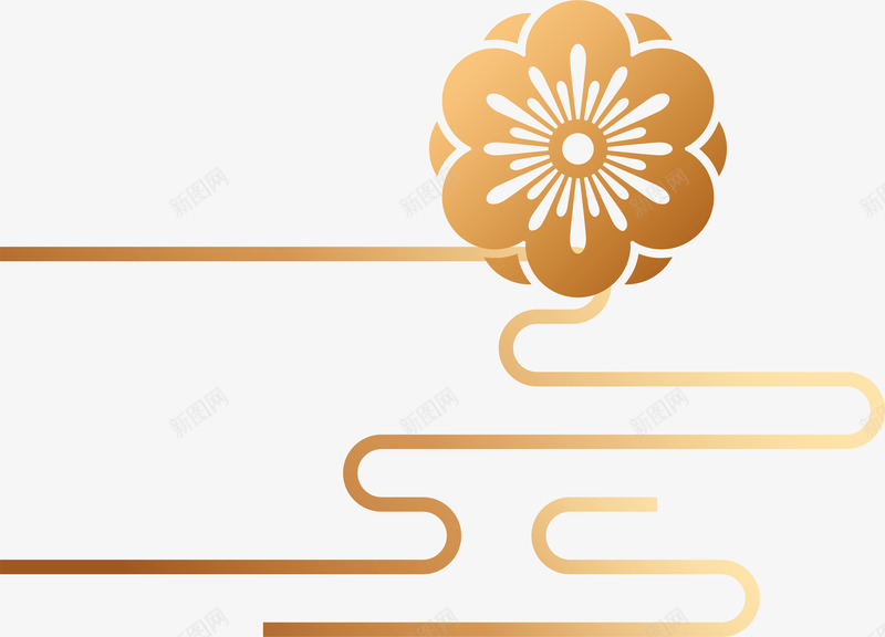 中国风金色装饰云花朵矢量图eps免抠素材_新图网 https://ixintu.com 3D立体 中国风 微立体 新式雕花 浮云 矢量图案 装饰 金色 矢量图