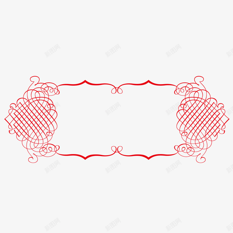 花纹边框红色装饰中国风矢量图ai免抠素材_新图网 https://ixintu.com 中国风 红色 花纹边框 装饰 矢量图