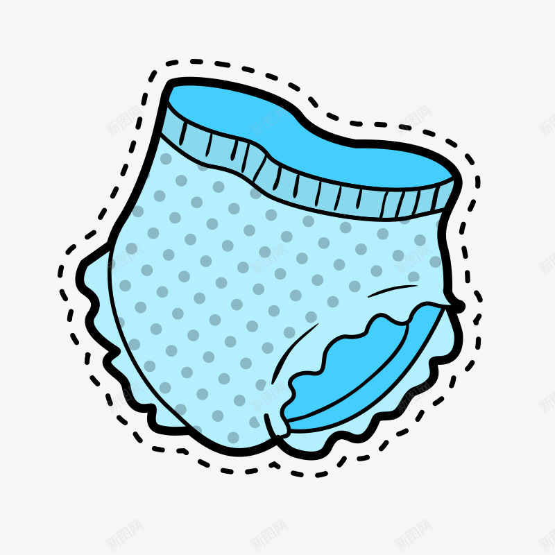 卡通儿童尿不湿png免抠素材_新图网 https://ixintu.com 儿童 卡通 尿不湿 蓝色