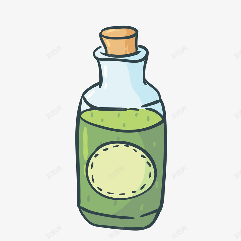 绿色卡通芦荟胶护肤品png免抠素材_新图网 https://ixintu.com 卡通芦荟胶 护肤品 玻璃瓶 绿色芦荟 背景装饰