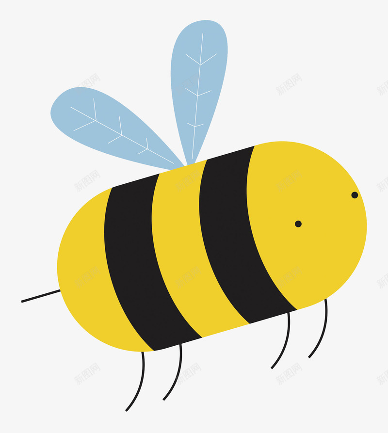 可爱的蜜蜂png免抠素材_新图网 https://ixintu.com 卡通 小蜜蜂 插图 简笔 胶囊 黄色 黄色的 黑色的