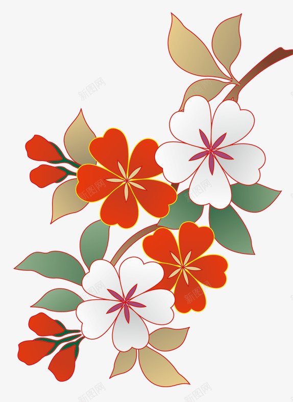 卡通手绘一支樱花花枝png免抠素材_新图网 https://ixintu.com 一支 卡通 手绘 樱花 花枝