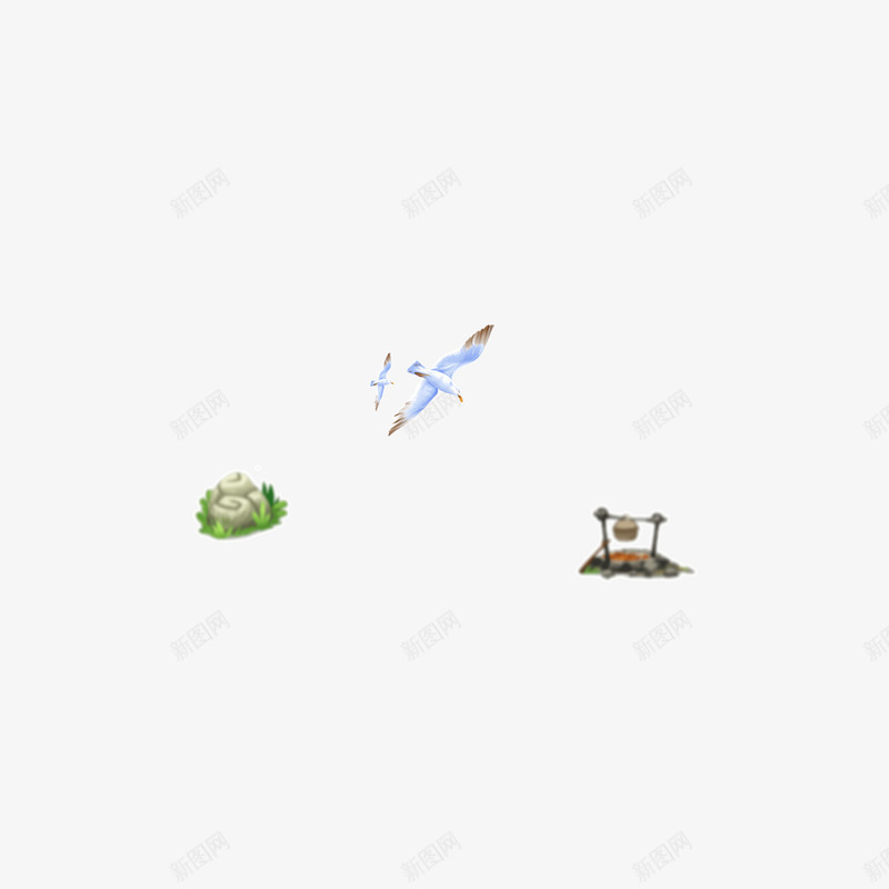 卡通背景装饰页面元素自然png免抠素材_新图网 https://ixintu.com 卡通 背景装饰 自然风景 页面元素 鸟