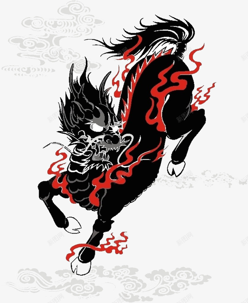 威武霸气黑色麒麟png免抠素材_新图网 https://ixintu.com 威武 火麒麟 祥瑞麒麟 霸气 麒麟 黑色