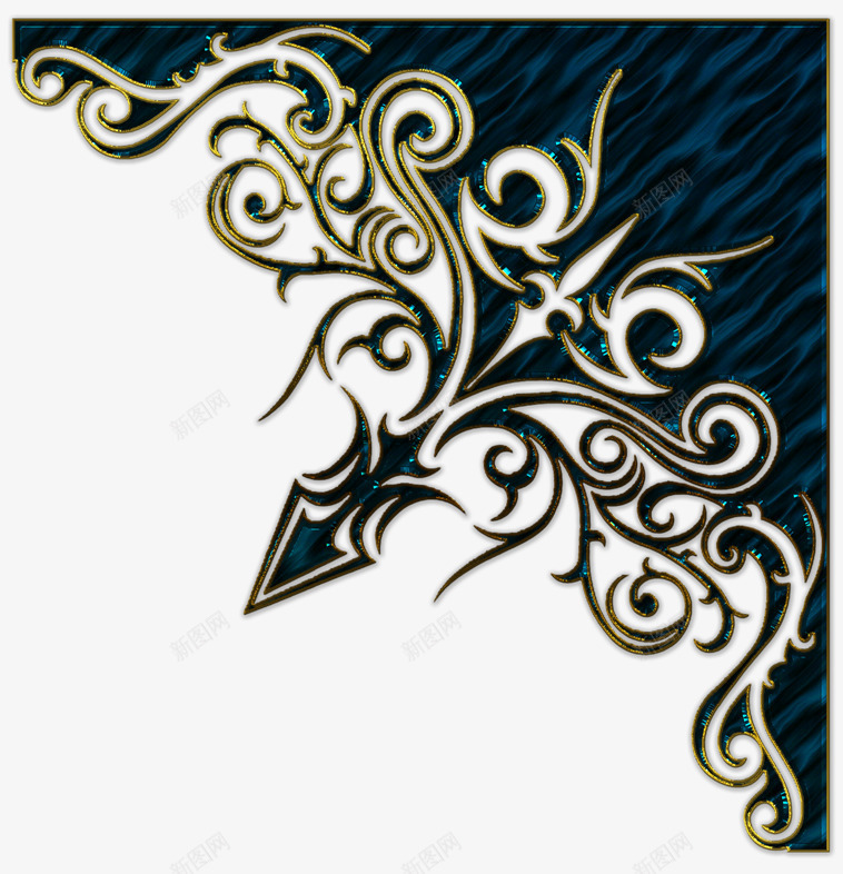 边角花纹png免抠素材_新图网 https://ixintu.com 名片底纹 奢华 花纹 花边 边框 边角 金属效果