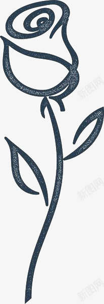 手绘线条玫瑰图标png_新图网 https://ixintu.com 手绘 植物 玫瑰花 线描花矢量图 线条手绘 花卉