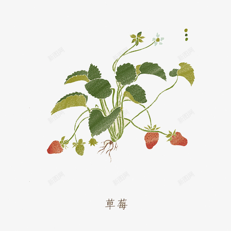 蔬食主题创意草莓png免抠素材_新图网 https://ixintu.com 主题 创意 插画 草莓 蔬食