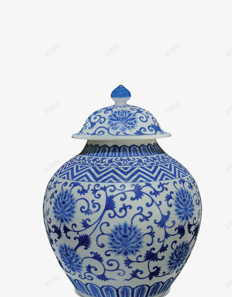 淡蓝色精致缠枝莲纹png免抠素材_新图网 https://ixintu.com 中古风 古代 古董 坛子 复古 淡蓝色 瓷器 盖子 缠枝莲纹 陶瓷