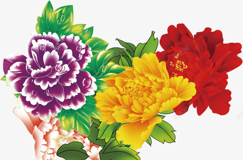 春节富贵花最新挂历png免抠素材_新图网 https://ixintu.com 富贵 挂历 春节 最新