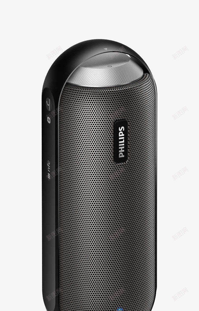 黑色飞利浦小音箱png免抠素材_新图网 https://ixintu.com 数码 电子产品 科技 音乐 黑色