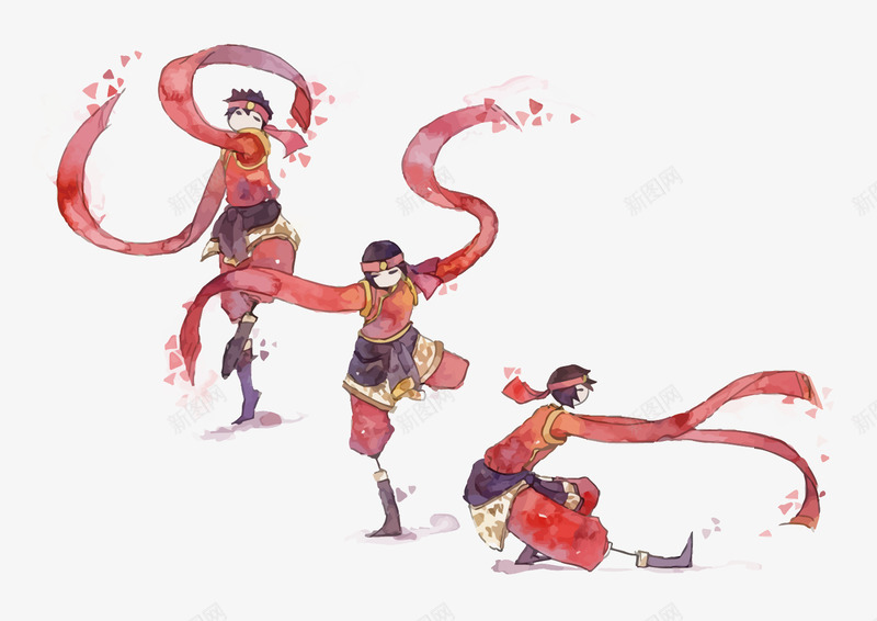 跳舞的少年矢量图eps免抠素材_新图网 https://ixintu.com PNG PNG图片 PNG图片素材 PNG素材 PNG素材免费 PNG素材免费下载 中国风 少年 水彩 红色 舞蹈 矢量图