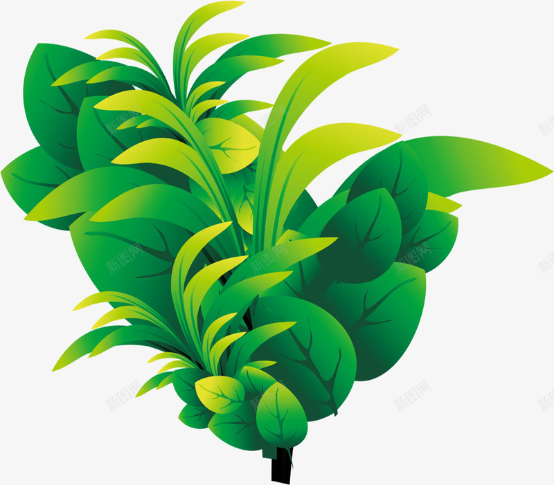 春季黄绿色手绘植物png免抠素材_新图网 https://ixintu.com 春季 植物 黄绿色