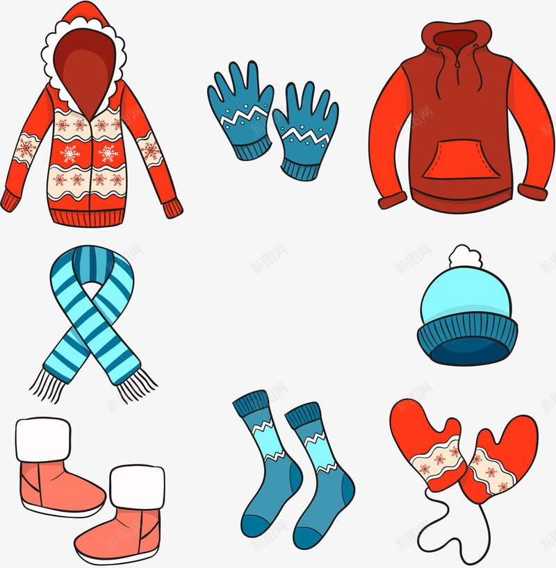 手绘冬天加棉加厚服装帽子围巾鞋png免抠素材_新图网 https://ixintu.com 冬天 加棉加厚 围巾 大衣 帽子 手绘 手绘冬天加棉加厚服装帽子围巾鞋子免费下载 服装 绘画 鞋子