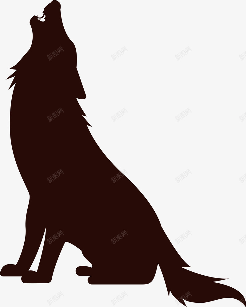 卡通动物狼剪影矢量图图标ai_新图网 https://ixintu.com 剪影设计 动物 动物设计 头狼 插画 狼 狼剪影 矢量图
