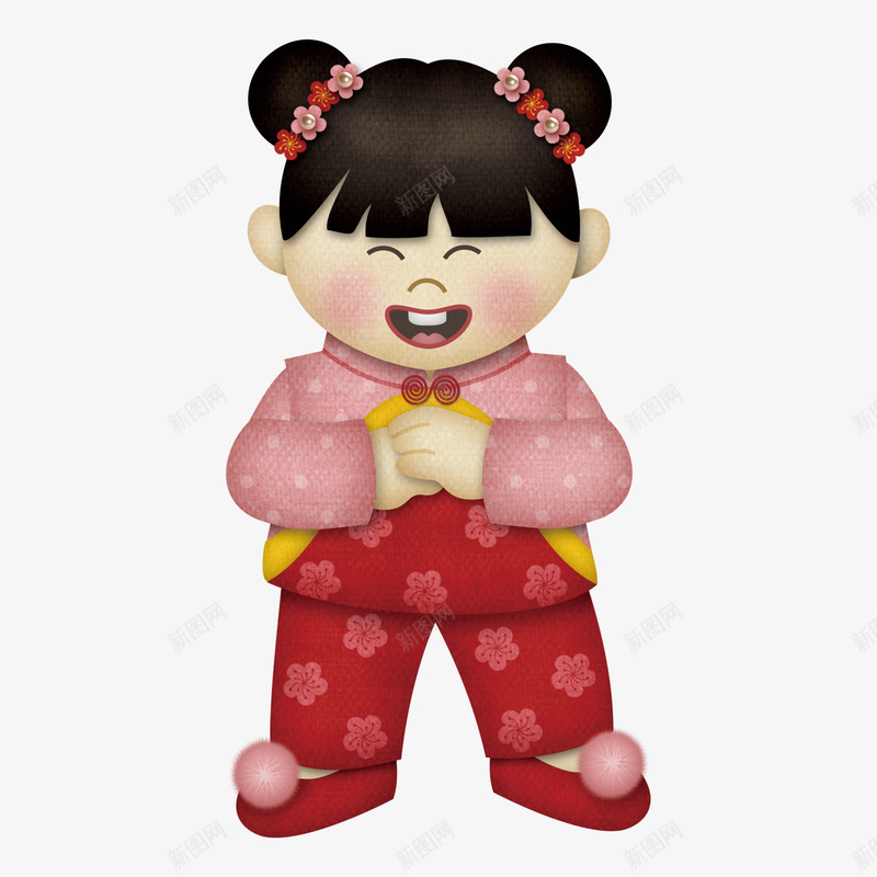 卡通人物png免抠素材_新图网 https://ixintu.com 儿童 几日 喜庆 娃娃 年货节 新年 福娃