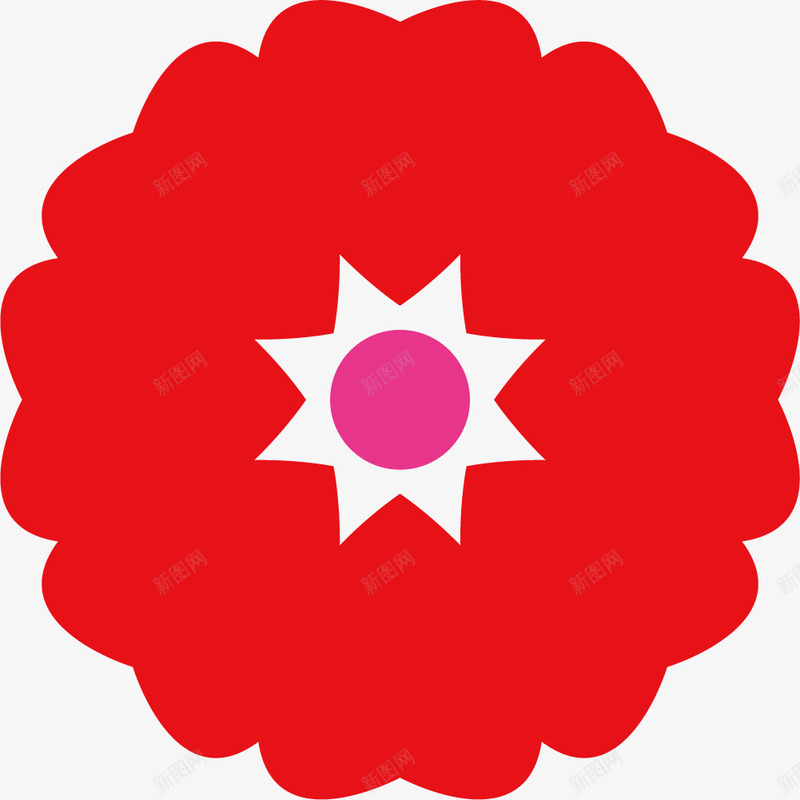 饱满的大红花矢量图eps免抠素材_新图网 https://ixintu.com 卡通大红花 卡通花朵 大红花 红色花朵 饱满 矢量图