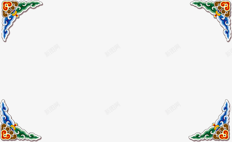 多彩中国风海浪框架png免抠素材_新图网 https://ixintu.com 中国风边框 古典框架 古典花纹 多彩框架 波浪花纹 边框纹理