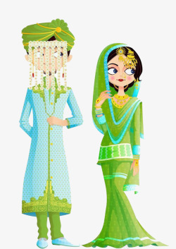 传统印度婚礼服饰素材