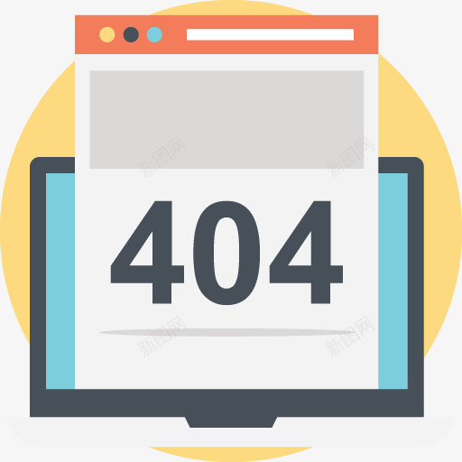 电脑桌面上的404页面png免抠素材_新图网 https://ixintu.com 404页面 动漫动画 卡通手绘 彩色文件 电脑 装饰图