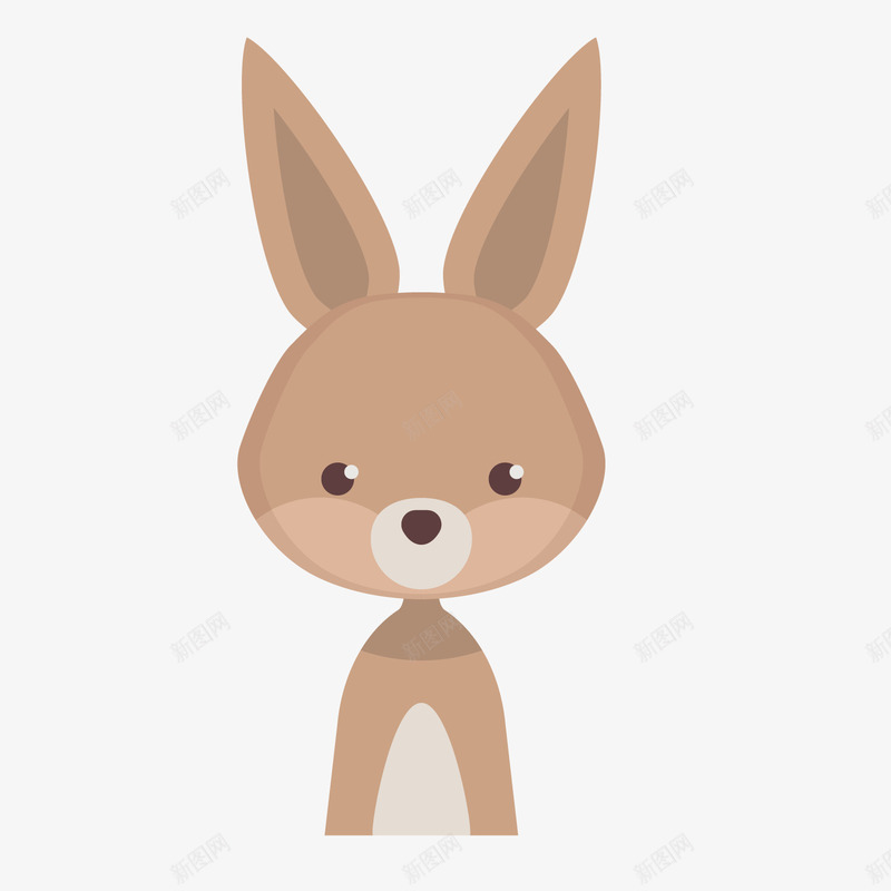 一只扁平化的小兔子矢量图ai免抠素材_新图网 https://ixintu.com 兔子 卡通兔子 小兔子 扁平化 棕色 生物世界 野生动物 矢量图