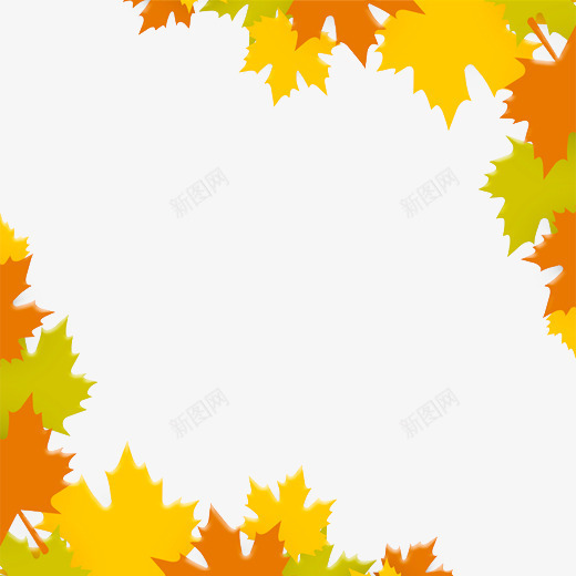 一个枫叶的装饰边框psd免抠素材_新图网 https://ixintu.com 卡通 小清新 感恩节 枫叶 秋季 装饰边框