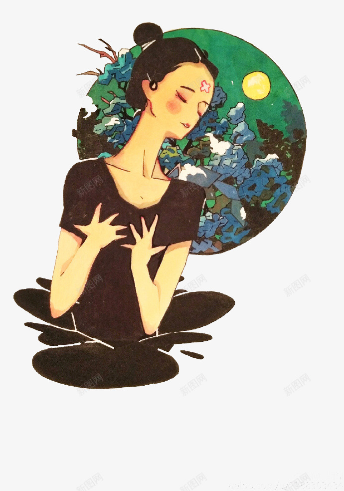 卡通内心丰富的女孩png免抠素材_新图网 https://ixintu.com 内心 夜晚 幻想 舞蹈家