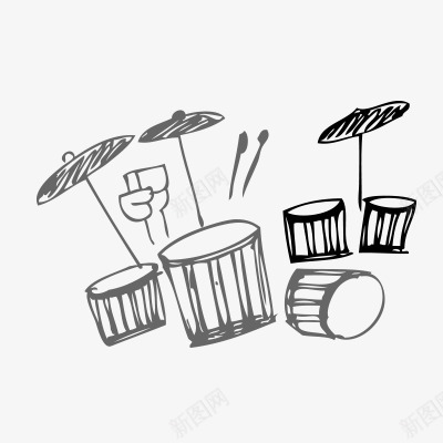 架子鼓png免抠素材_新图网 https://ixintu.com 手绘嘻哈涂鸦架子鼓