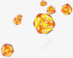中秋节手绘黄色骰子png免抠素材_新图网 https://ixintu.com 中秋节 黄色