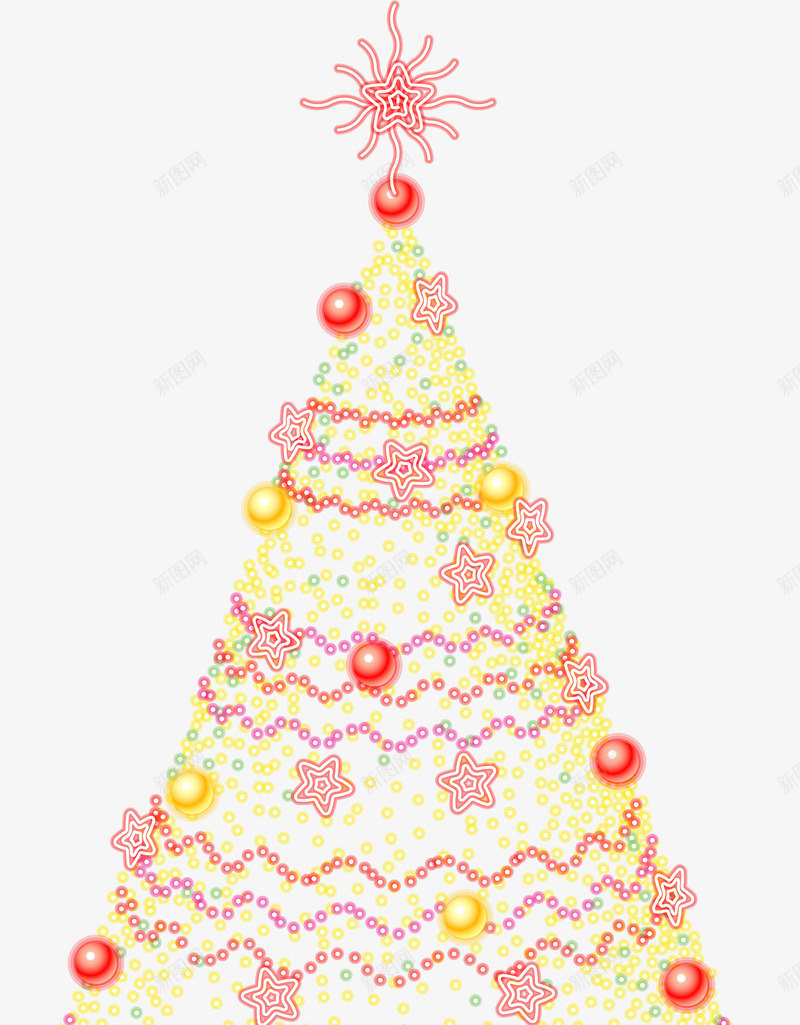 黄色闪耀星星圣诞树png免抠素材_新图网 https://ixintu.com Christmas Merry 冬日树木 圣诞快乐 圣诞树 圣诞节 装饰图案 黄色树木