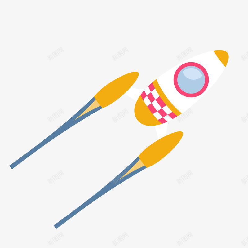白色卡通活动火箭png免抠素材_新图网 https://ixintu.com 促销装饰 卡通火箭 活动火箭 白色火箭 背景装饰
