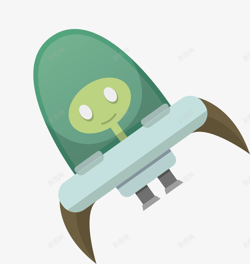 儿童卡通玩具矢量图ai免抠素材_新图网 https://ixintu.com 卡通 外星人 小人 玩具 绿色 飞机 飞行 矢量图