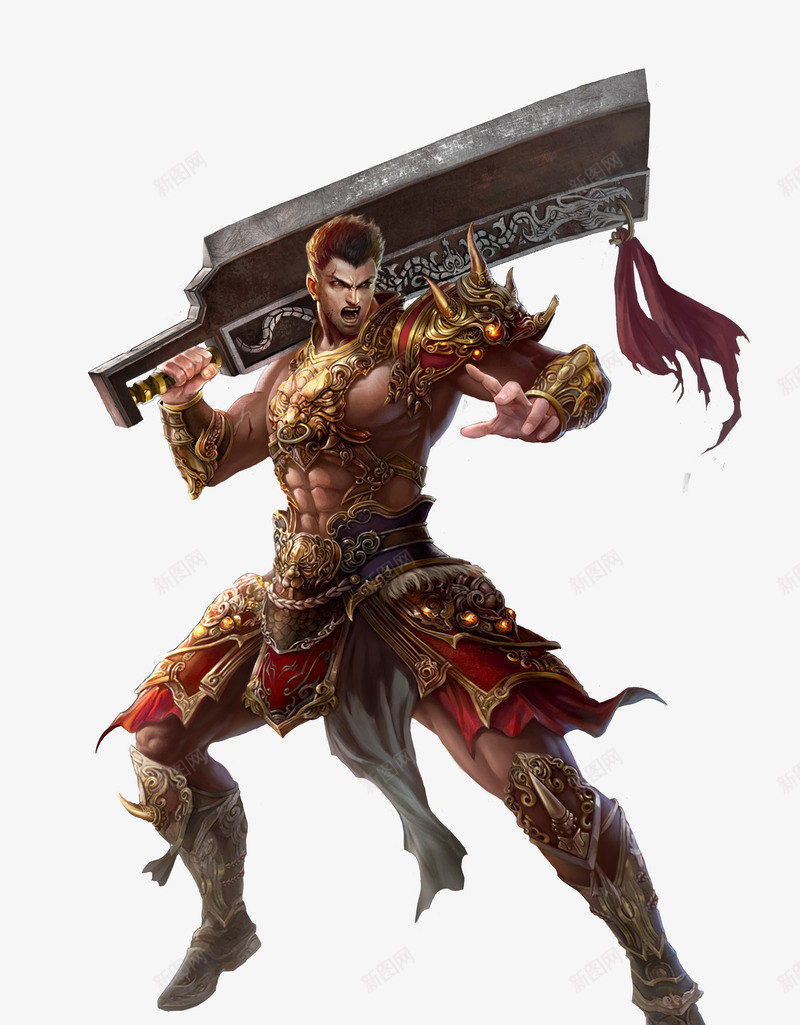 手持大刀威猛男士png免抠素材_新图网 https://ixintu.com 大刀 威猛 手持 男士