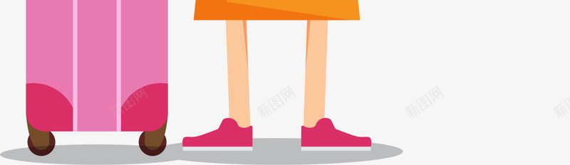 打招呼的小女孩插画png免抠素材_新图网 https://ixintu.com 可爱小女孩 小女孩插画 开心 打招呼 拉着行李箱 挥手