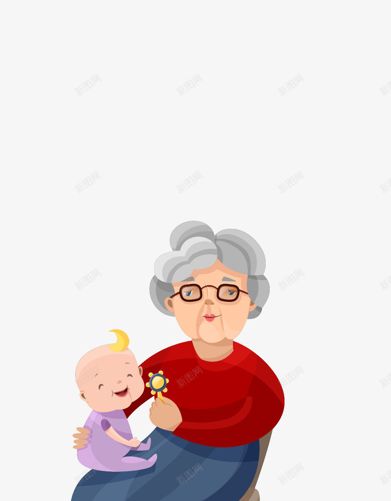 卡通留守老人儿童png免抠素材_新图网 https://ixintu.com 卡通留守老人儿童 留守儿童 留守老人 留守老人儿童 矢量留守老人儿童