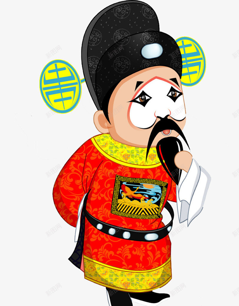 卡通Q版京剧白脸人物png免抠素材_新图网 https://ixintu.com 京剧 人物 卡通