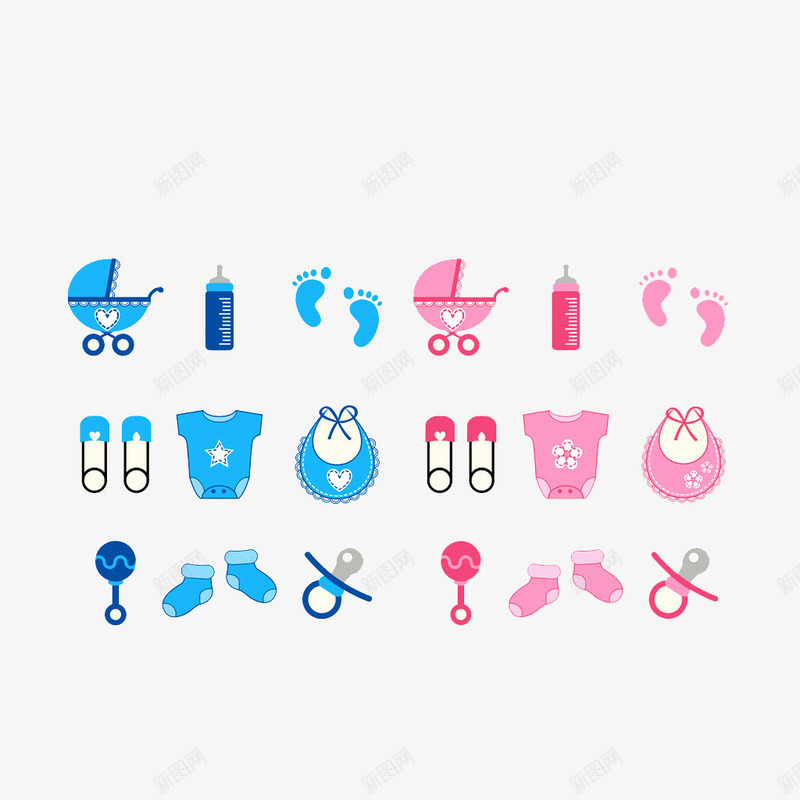 母婴用品图标png_新图网 https://ixintu.com 图标 实用 手绘 母婴 用具