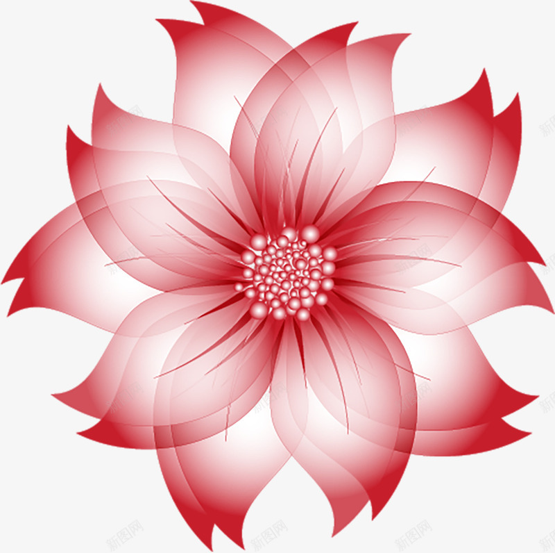 红色花朵矢量图ai免抠素材_新图网 https://ixintu.com 红花 花朵 花瓣 花蕊 矢量图
