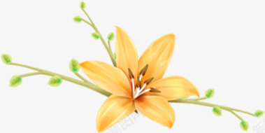 手绘黄色清新淡雅花朵png免抠素材_新图网 https://ixintu.com 淡雅 清新 花朵 黄色