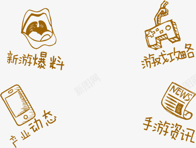 手绘游戏手柄手机报纸png免抠素材_新图网 https://ixintu.com 手机 手柄 手绘 报纸 游戏