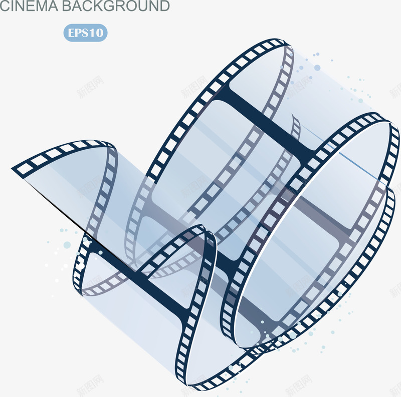 电影胶片矢量图eps免抠素材_新图网 https://ixintu.com 电影胶片 胶卷 逼真电影胶卷背景 矢量图