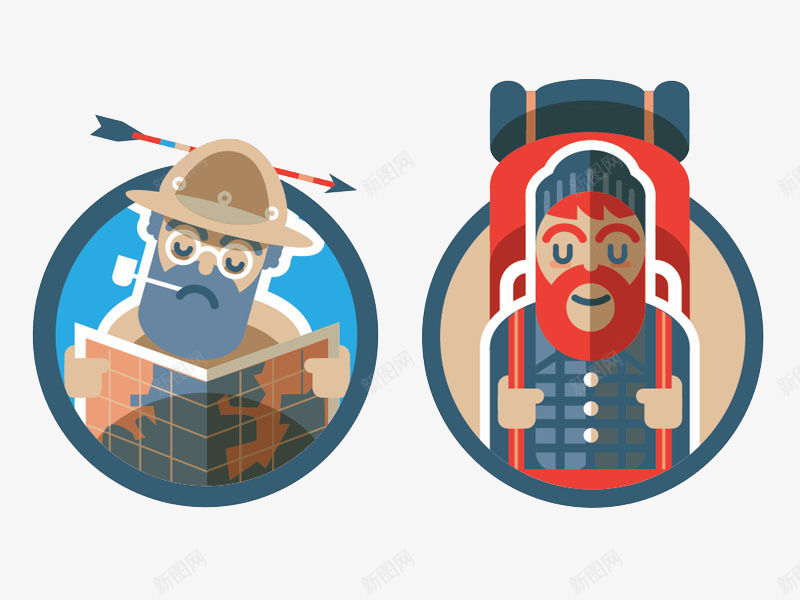 扁平化户外旅游图标元素png_新图网 https://ixintu.com H5页面素材 创意卡通元素 卡通 扁平化 扁平素材 电商卡通 网页设计卡通