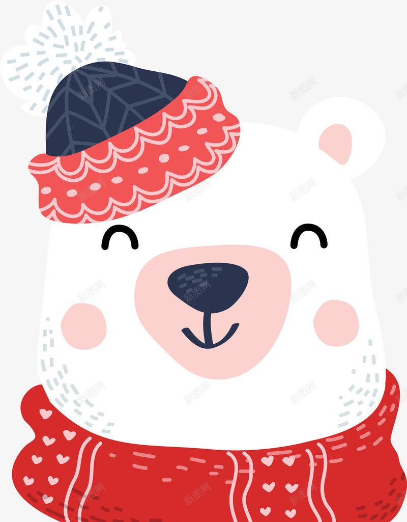 可爱冬天白熊小动物png免抠素材_新图网 https://ixintu.com 冬季冬天 可爱 呆萌 小动物 白熊 矢量图案
