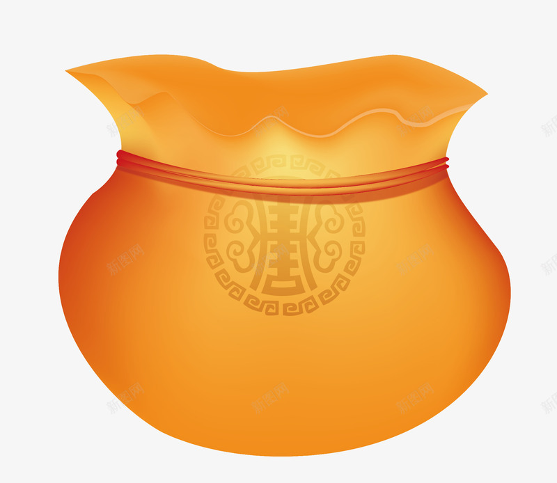 卡通金钱布袋png免抠素材_新图网 https://ixintu.com 卡通 卡通矢量金钱布袋 布袋 新年主题 狗年大吉 袋子 金钱袋 黄色