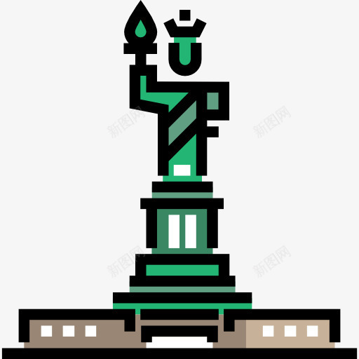 自由女神像图标png_新图网 https://ixintu.com 纪念碑 纽约 美国 自由女神像的标志性建筑