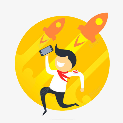 速度如火箭png免抠素材_新图网 https://ixintu.com 人物 卡通 手绘 火箭