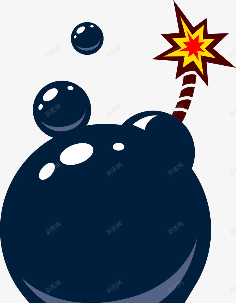 卡通深蓝色炸弹png免抠素材_新图网 https://ixintu.com 手绘卡通 涂鸦 深蓝色 炸弹 矢量图案 装饰