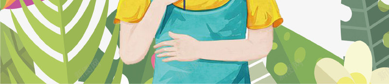 卡通手绘春季女孩插画png免抠素材_新图网 https://ixintu.com 卡通手绘 女孩 插画 春季 树叶 背景 边框