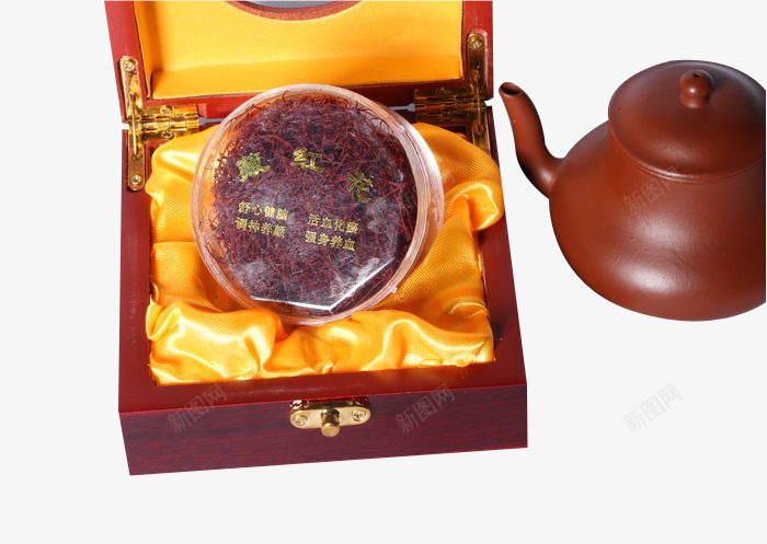茶壶藏红花png免抠素材_新图网 https://ixintu.com 中药 红色 茶壶 茶壶藏红花